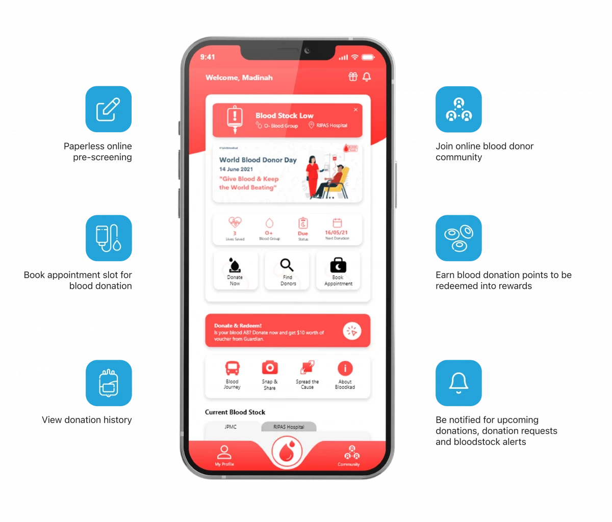 Bloodkad Mobile App Features